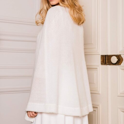 Cape pour mariage d'hiver GABRIEL en mohair et laine