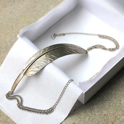HEADBAND PLUME ARGENT