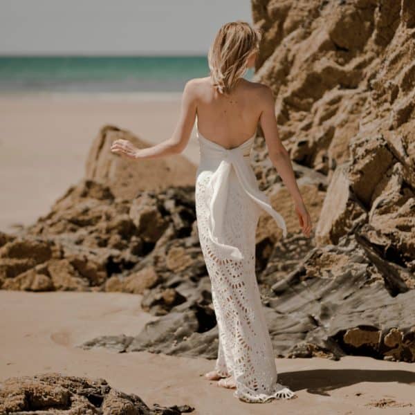 Top de mariée d'été Foulard Jo en mousseline de soie
