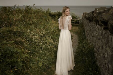 IBIZA Robe de mariée bohème chic mousseline de soie