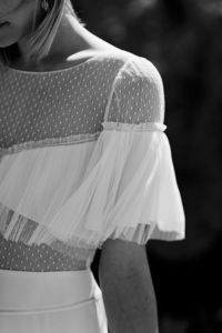 ICE CREAM Robe de mariée bohème de créatrice en dentelle de Calais Amarildine Paris