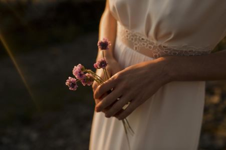 IMMACULATE Robe de mariée bohème broderies champêtres