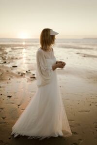JUNE Robe de mariée vaporeuse longue en dentelle