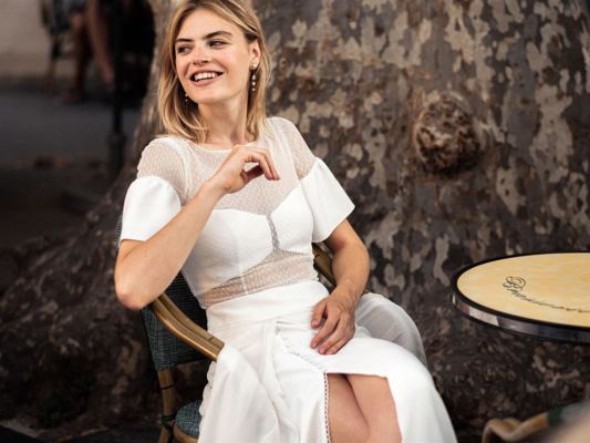 ICE Dream Robe de mariée simple en dentelle plumetis