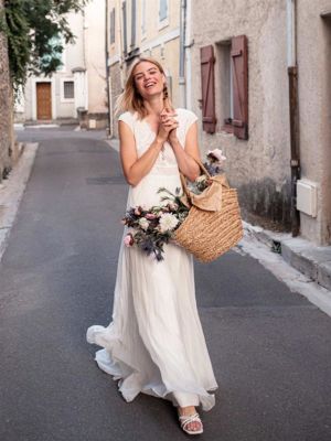 INTIME Robe de mariée bohème moderne dentelle anglaise