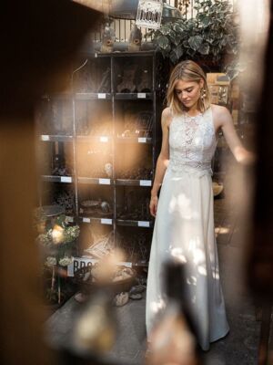 JOUR J Robe de mariée de créatrice romantique bohème